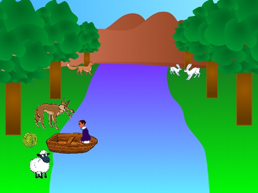 משחקי חשיבה - חציית נהר-זאב כבשה וכרוב